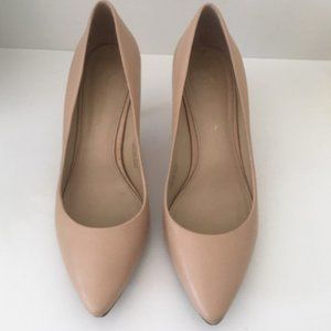 VIA SPIGA Nude Tan Biege Leather Kitten Heels Sz 7